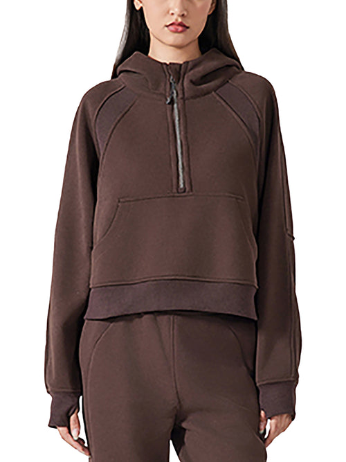 FYN Cropped Half-Zip Hoodie